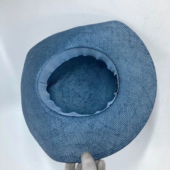 CHANEL Summer Hat Straw hat Straw Hat Bicolor hat straw blue/Black main image 5